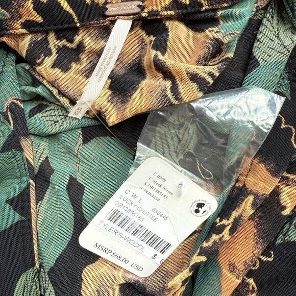 Free People Lucky Shirtee Floral Button Up Size Medium - Picture 8 of 9